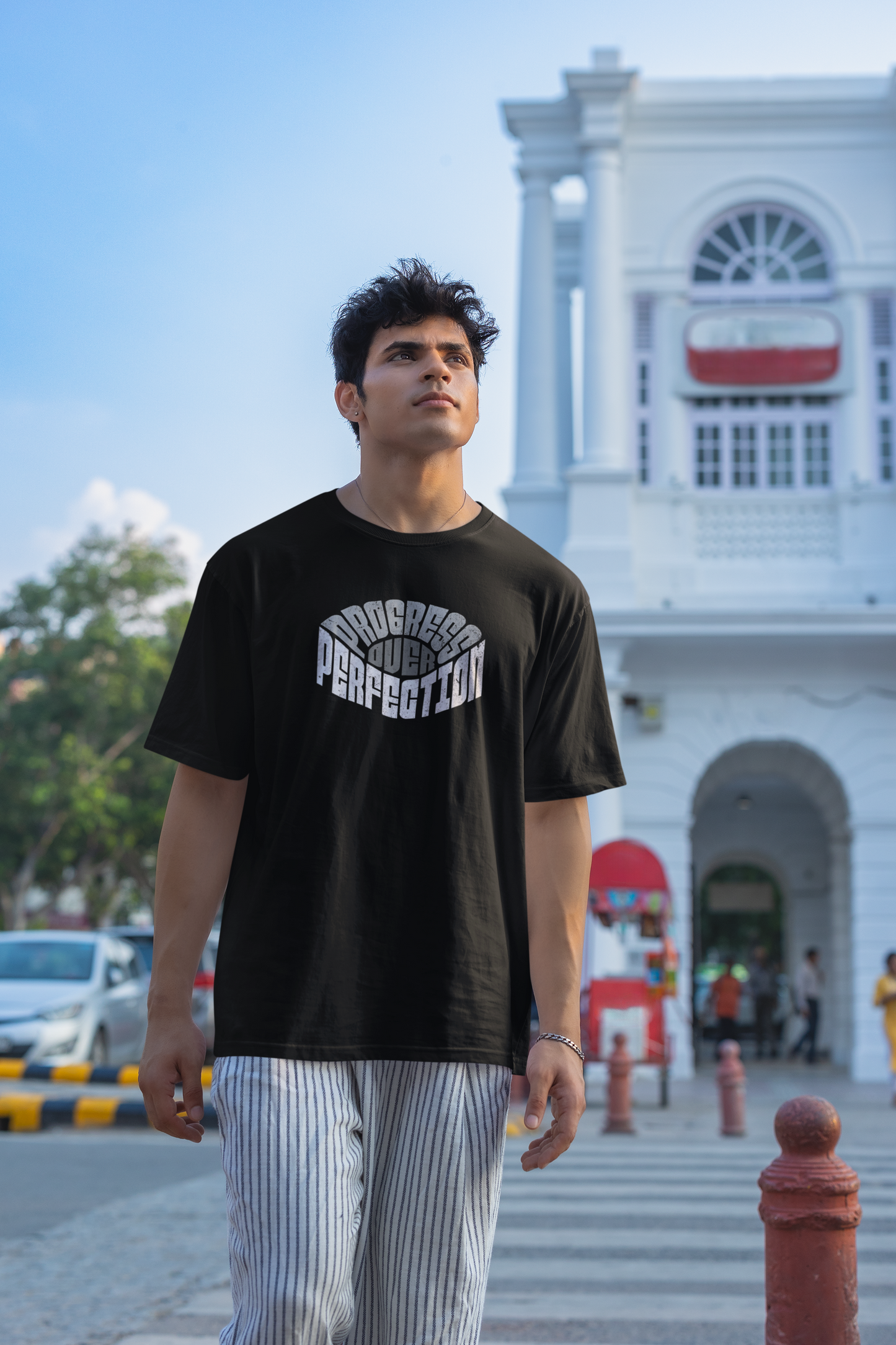 Progress Over Perfection Black T-Shirt
