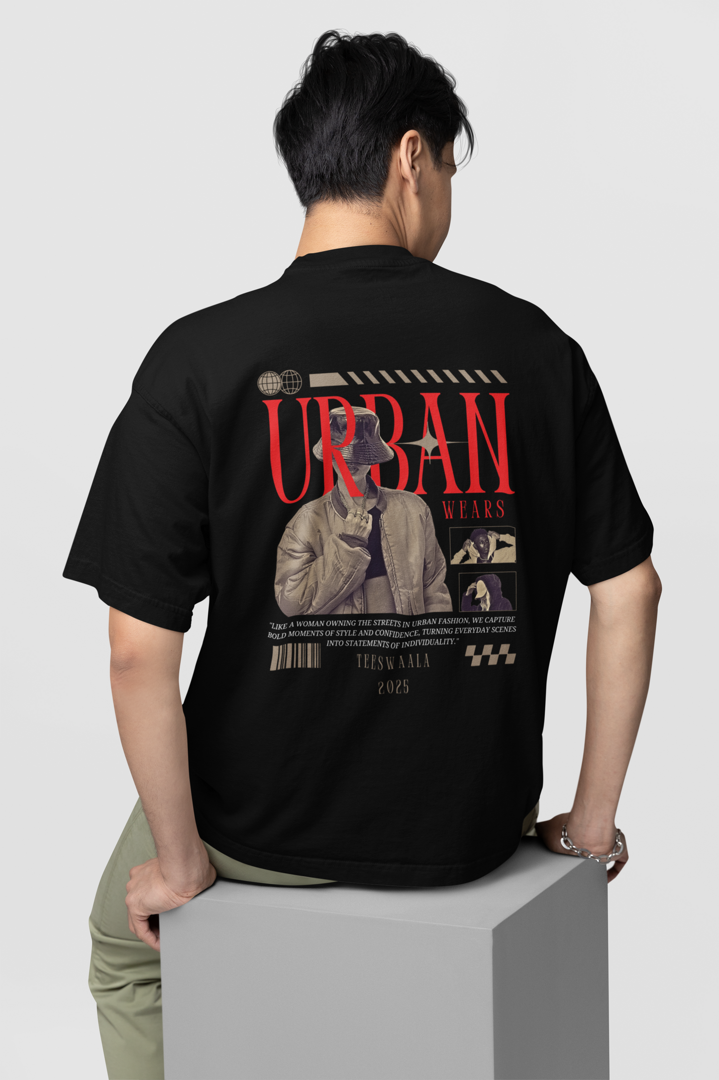 Urban Wears – Retro Street Style Black T-Shirt