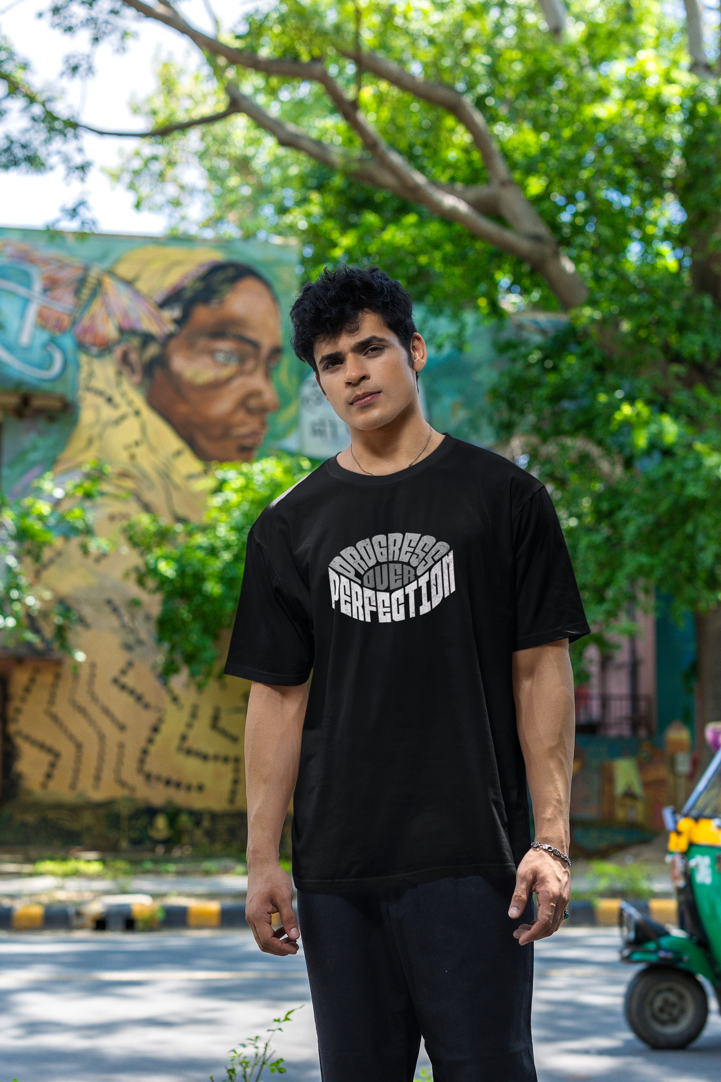 Progress Over Perfection Black T-Shirt