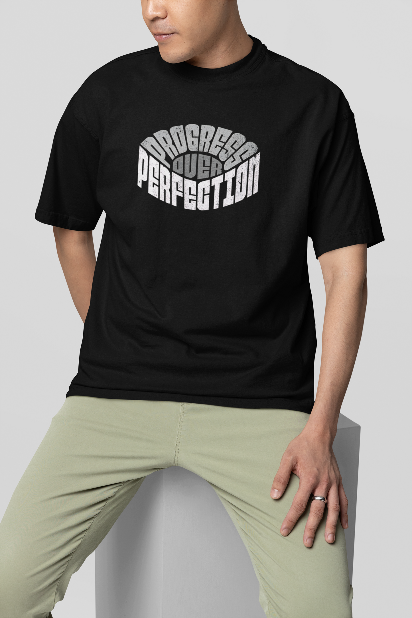 Progress Over Perfection Black T-Shirt