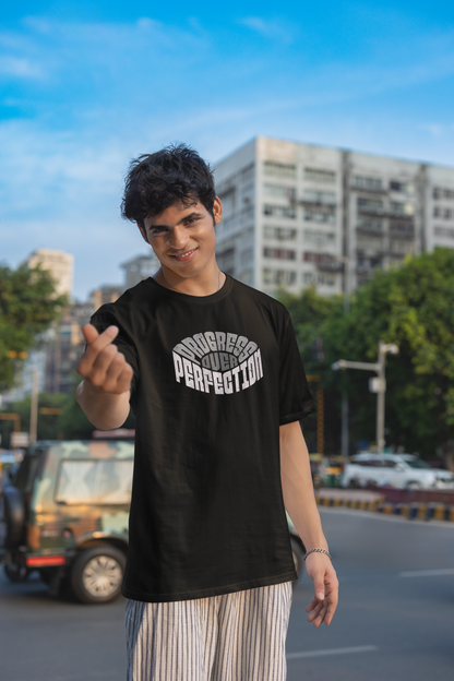 Progress Over Perfection Black T-Shirt